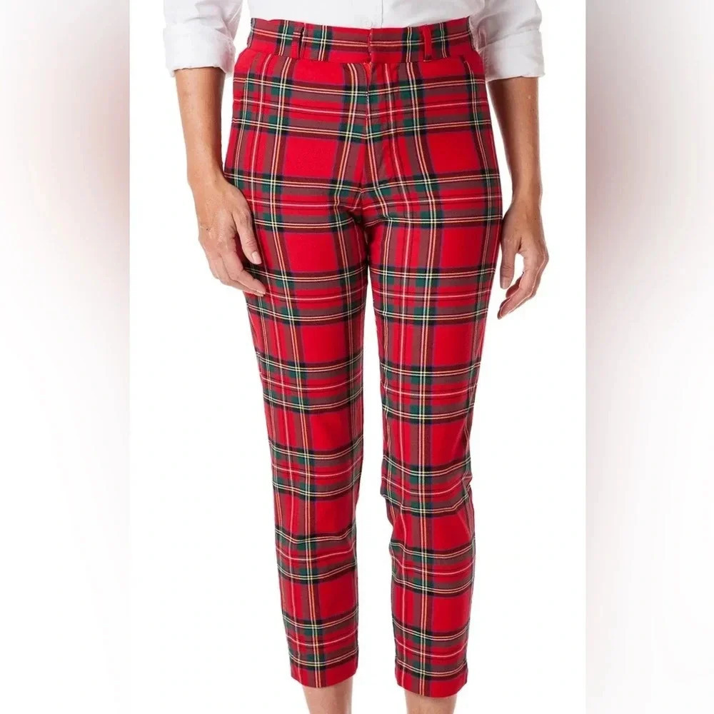 NWT CASTAWAY ANKLE CAPRI STRETCH TWILL ROYAL STEWART TARTAN PLAID